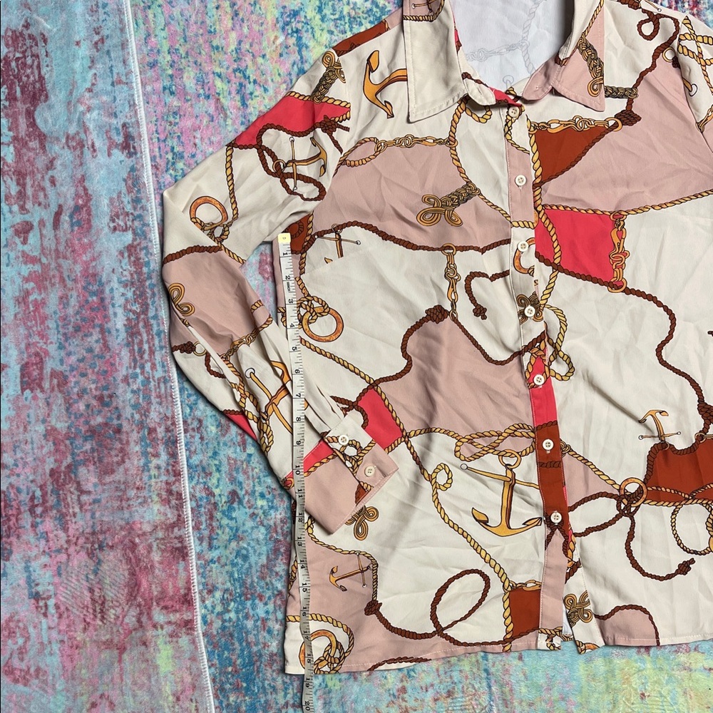 💙PrettyLittleThing Multicolor Button Down Shirt - Picture 4 of 6